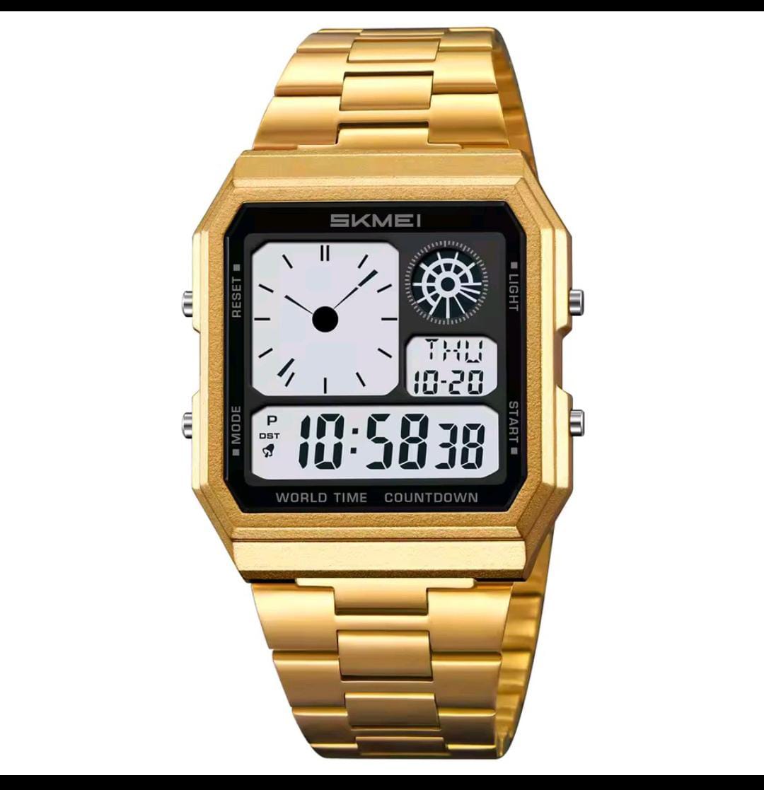 Skmei Digital Watch – 13-Digit Operation | Stainless Steel | Waterproof | EL Light