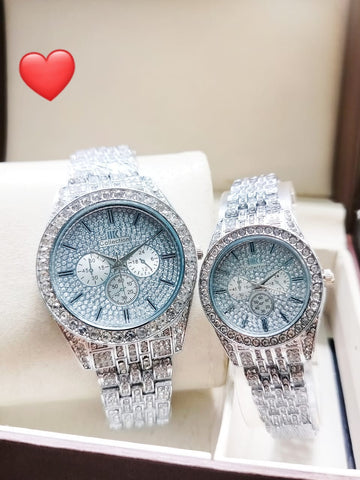 IIIK Collection Couple Watch – Full Stone Design | Multiple Colors